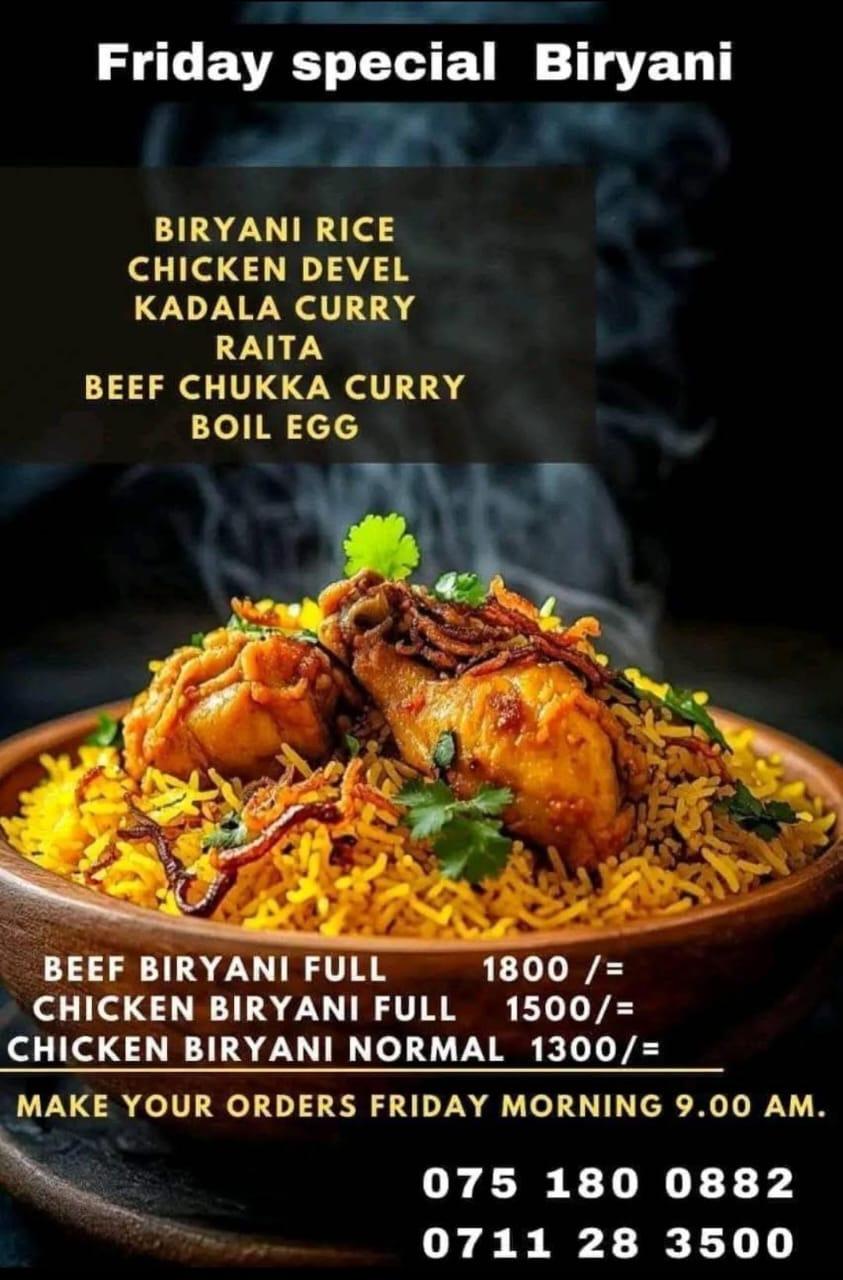Biriyani ( 075 180 0882) Cash on delivery 