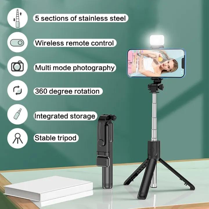Selfie Stick With Fill Light & Remote