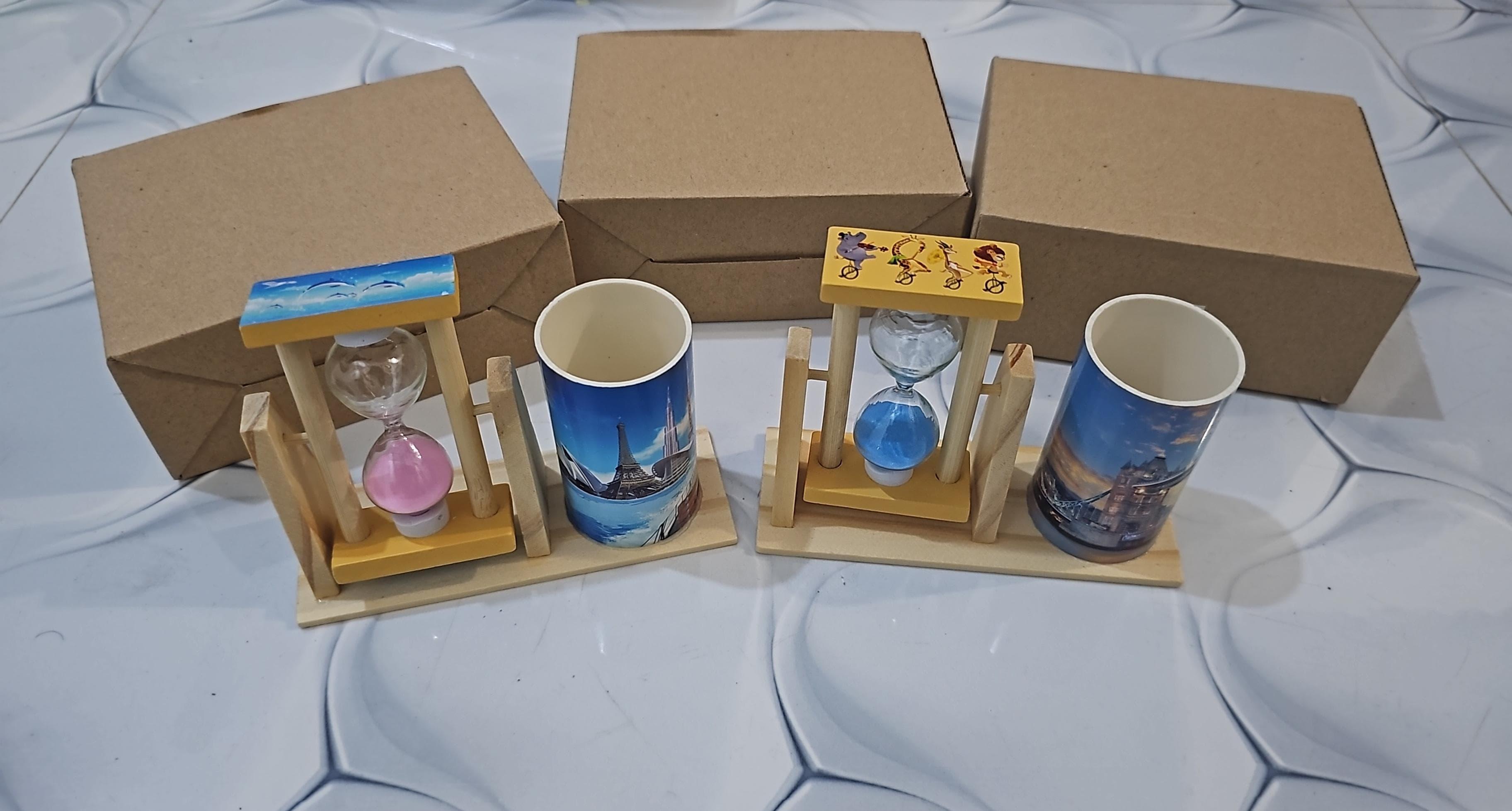 Pen Holder With Timer Wood Gift ✨New Arrival ✨