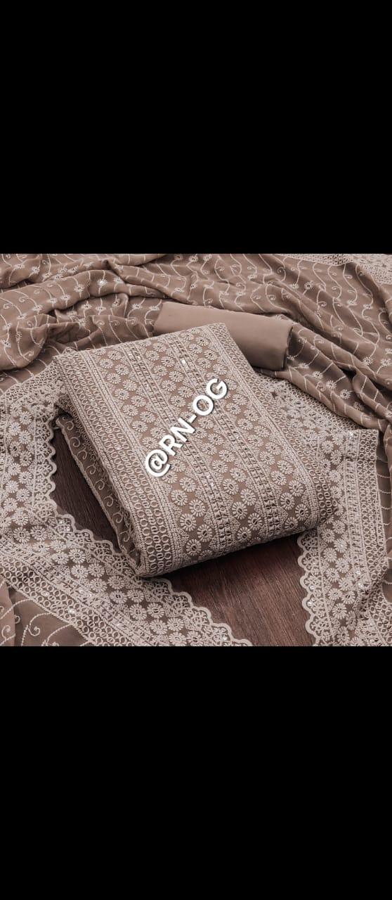 Georgette chiffli work shalwar material