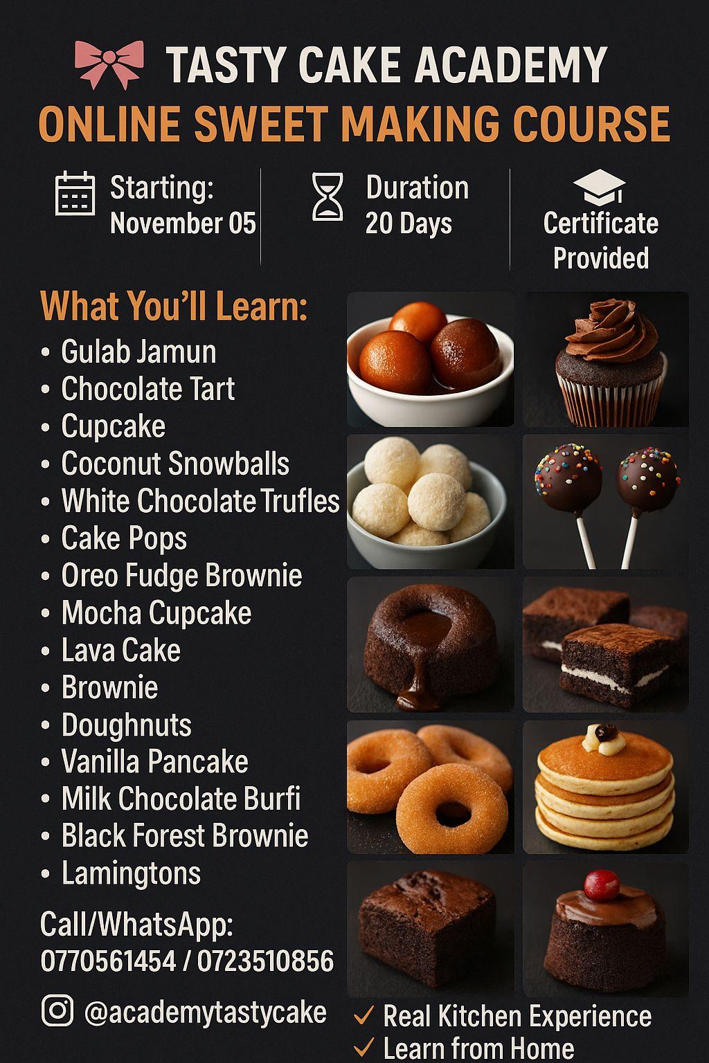 Online Sweet making Course