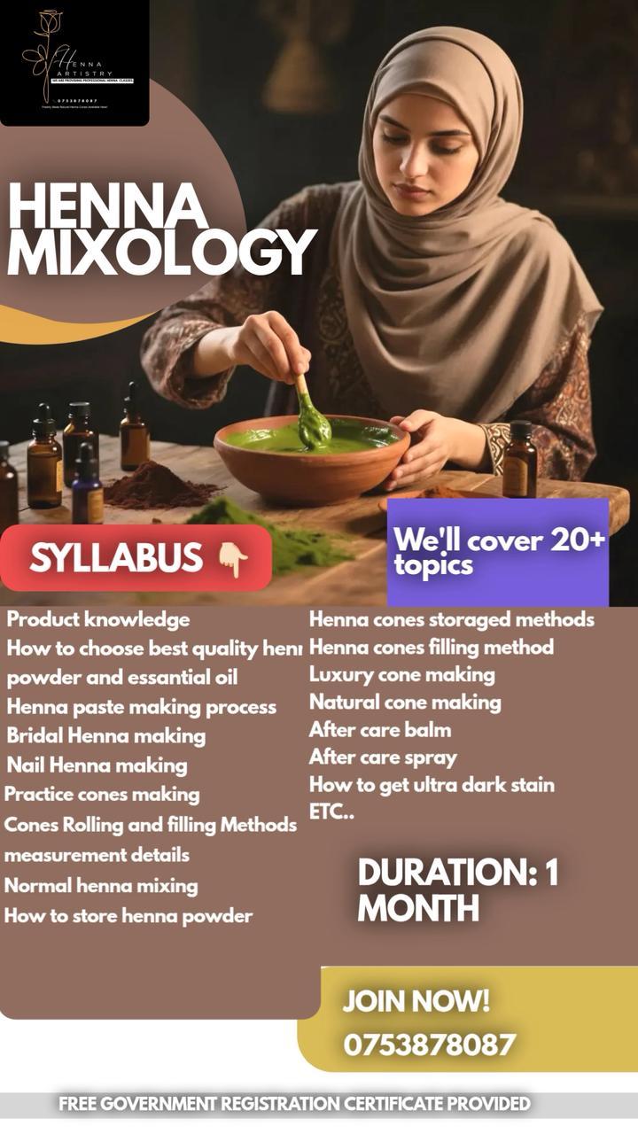 BASIC TO ADVANCED HENNA MIXOLOGY COURSE