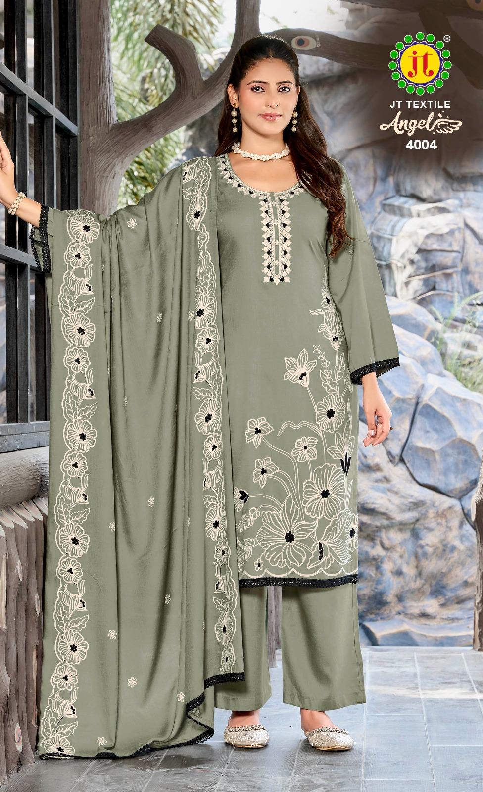 JT ANGEL Vol ~ 04 Cotton Embroidery Shalwar (Premium Rayon)